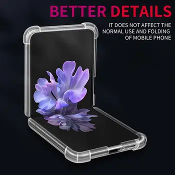 Airbag Caz de Telefon Pentru Samsung Galaxy Z Flip Capac Moale Pentru ZFlip 5G la Șocuri Transparent Fundas Cristal de Diamant Coque Capa Sac
