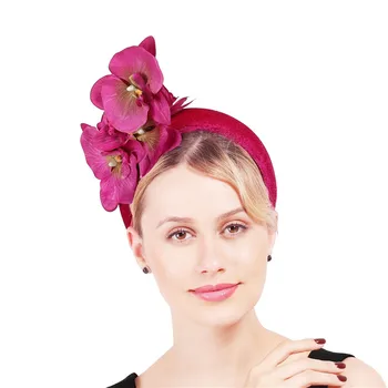 Roz Gros Heabands Femei De Moda Doamnelor Flori Pălării Palarioare Nunta Petrecere Cina Accesoriu De Par Benzile De Păr