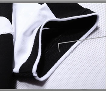 Casual POLO cămașă de sex masculin moda de vara noi barbati negru si cusaturi de culoare albă de bumbac scurte polo cu mâneci lungi tricou polo Slim barbati 5XL 6XL