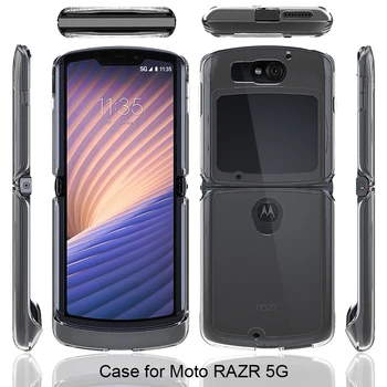Pentru Motorola Razr Caz 5G Shock-resistant Cristal Transparent Greu Înapoi Slim Cover Moto Razr Telefon rezistent la Șocuri Coque Funda Shell