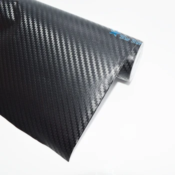 42cmX200cm 3D fibra de carbon film de vinil/ fibră de carbon autocolant negru/alb culoare opțiune auto autocolant carbon 3D folie
