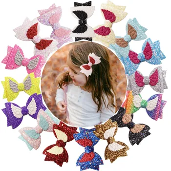 16 Culori cu Sclipici Sclipitoare Arcuri Clipuri Formă de Fluture Agrafe de Par Agrafele pentru Fete pentru Copii Copii copii Copii