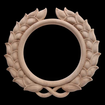 Sculptură în lemn Rotund Decalcomanii de Usi din Lemn Masiv Inima de Flori în stil European Decor de uz Casnic Cabinet Decor Patch-uri de Lemn Decal