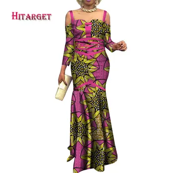 Hitarget femeile africane rochii dashiki rochie din africa de imprimare Sexy strapless coadă de pește rochie de femei din africa de îmbrăcăminte petrecere WY3750