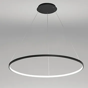 60cm Acryl Circulare Moderne Pandantiv cu LED-uri Corpuri de iluminat Mese Living Alb Negru Agățat Lampă de Iluminat corp de Iluminat