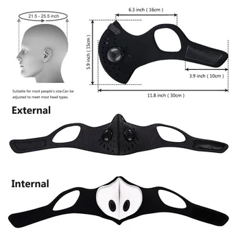 GLORSUN Sport Masca cu Supape de Respirație și de Înlocuire a Filtrului de Carbon activ PM2.5 Anti-Poluare-Protecție Masca De Fata