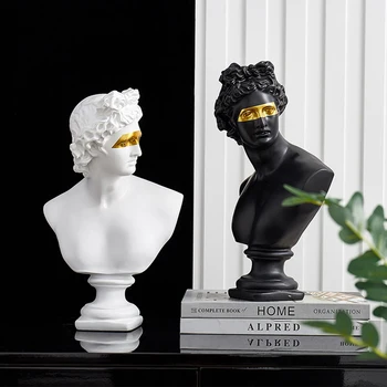 Abur val retro Creativitatea artă schiță Statuie Rășină-Gips Cap Sculptura David Apollo Portret Acasă Decorare Accesorii de birou