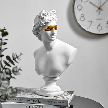 Abur val retro Creativitatea artă schiță Statuie Rășină-Gips Cap Sculptura David Apollo Portret Acasă Decorare Accesorii de birou