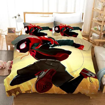 3D Disney Spider-Man lenjerie de Pat Twin Dimensiune cearsaf de Pat Set pentru Băiat Pilota Plapuma Acoperă Cuvertura de pat Dublu King pentru Copii Lenjerii de pat Copii