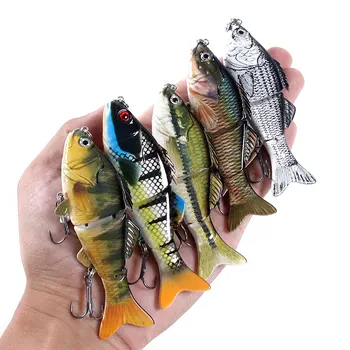 2019 Noi 10cm 18g Ochii 3D Secțiunile 3 Segmente de Pescuit Momeală de Cârlig Triplu 3 Articulat Momeală Artificială Greu Momeli de pescuit aborda