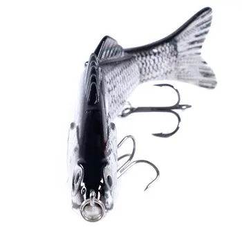 2019 Noi 10cm 18g Ochii 3D Secțiunile 3 Segmente de Pescuit Momeală de Cârlig Triplu 3 Articulat Momeală Artificială Greu Momeli de pescuit aborda