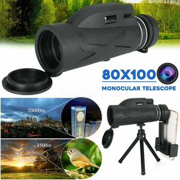 De înaltă Calitate 80X100 HD Zoom Telescop Monocular Clar Slab Viziune de Noapte cu Suport SmartPhone pentru Vânătoare Portabil Ocular