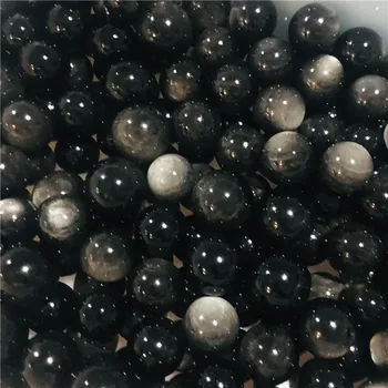 Naturale obsidian pendent glob de cristal de uz casnic de argint obsidian mingea