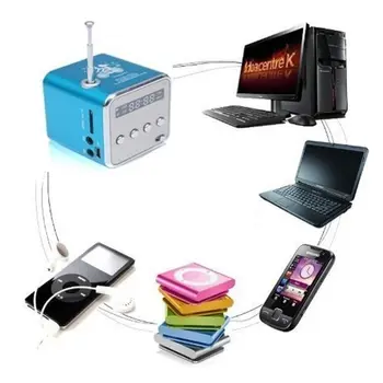 Mini Difuzor Portabil TD-V26 MP3 Music Player cu LCD de Suport Radio FM, Micro SD TF Difuzor Stereo pentru Laptop Telefoane Mobile