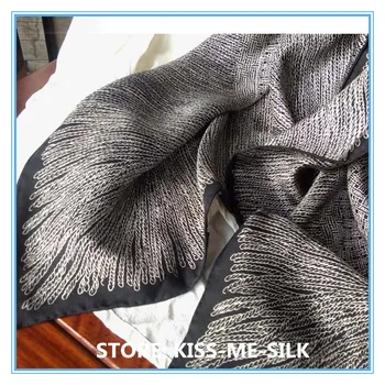 KMS Classic Silk Twill Nisip Spălat de mare pătrat eșarfă din mătase pură eșarfă de protecție solară șal Fată Doamnă Femeie 140*140 CM/120G
