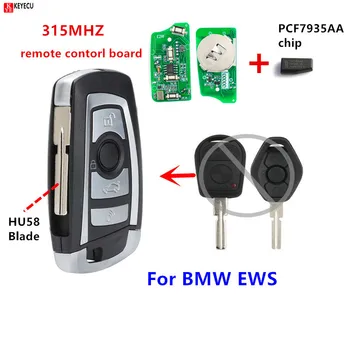 KEYECU EWS Modificat Flip Cheie de la Distanță 4 Buton 315MHz PCF7935AA ID44 Chip pentru BMW E38 E39 E46 M5 X3 X5 Z3 Z4 HU58 / HU92