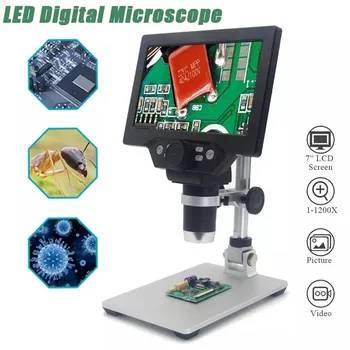 G1200 Electronic Microscop Digital 12MP 7 Inch Ecran Mare HD Ecran LCD de 1-1200X Continuă Amplificare Instrument Lupa