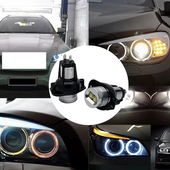 2x Angel Eye Inel de Lumină LED Marker 6W Bec Xenon Faruri Masina Becuri Alb 6000k Pentru BMW E90 E91 Seria 3