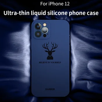 IHaitun de Lux Lichid de Silicon de Caz Pentru iPhone 12 Pro Max Original Moale de Protecție Acoperă Pentru iphone 12 Pro Mini Complet Capacul din Spate