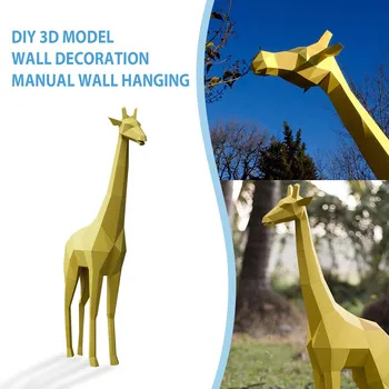 Diy Girafa Model 3d de Decorare Perete Manual Creativ Agățat de Perete de Decorare Perete Grădini Figurine & Miniaturi #YG