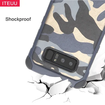 ITEUU NOTA 8 Armata Camuflaj Caz pentru Samsung Galaxy Nota 8 Cazuri TPU + PC Air-Bag Anti-knock la Șocuri Capacul din Spate