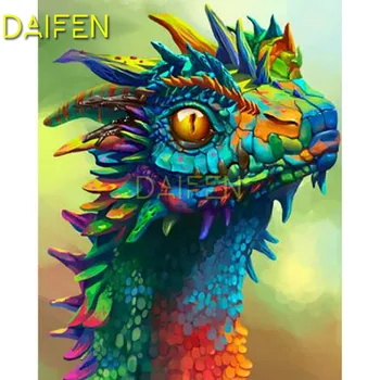 5D DIY Diamant broderie cusatura Cruce Plină Piața Diamant mozaic colorat dragon Full Diamant Rotund pictura colorat dragon