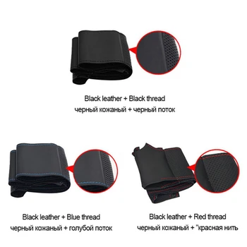 DIY Piele Artificiala de direcție capac de Mână-Cusute Mașină Neagră Capac Volan pentru Peugeot 308 Vechi Peugeot 408