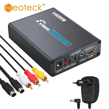 Neoteck Aliaj 3RCA AV CVBS Compozit, S-Video la HDMI Convertor AV S-Video la HDMI Adaptor cu Jack de 3,5 mm Audio