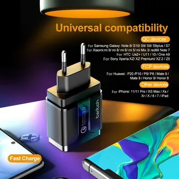 Twitch 18W Quick Charge 3.0 USB Încărcător pentru iPhone 11 Xiaomi, Huawei Samsung S9 Tableta UE Perete Încărcător de Telefon Mobil de Încărcare Rapidă