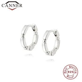CANNER Stil Simplu Real Argint 925 Hoop Cercei pentru Femei de Moda Piercing Cercei Cercei Bijuterii Fine pendientes