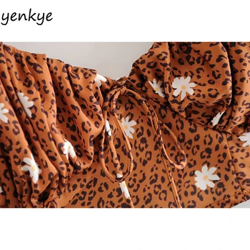 Vintage Daisy Floral Print Leopard Cami Top Moda Femei Fara Spate Fără Mâneci V Gâtului Vară, Topuri Sexy Streetwear Culturilor Sus