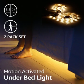 Senzor de Mișcare PIR, Lumini LED Pentru Bucatarie cu LED-uri Sub Cabinet de Lumină Noptiera Scări Dulap Noapte Securitate Baterie Lampă Putere Lampă