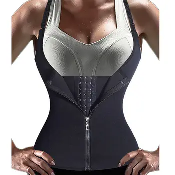 Femei din Neopren Reglabila Body Shaper de Slabit Centura de Talie cu Fermoar Vesta Underbust Shaperwear Topuri Negru Plus Dimensiune S-XXL