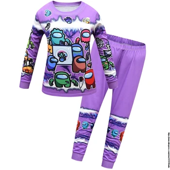 Joc nou Printre Noi Seturi de Copii Acasă Bumbac Moale Copil Maneca Lunga, Pijamale Desene animate Fete Baieti Pijamale Copii Dorm Costume