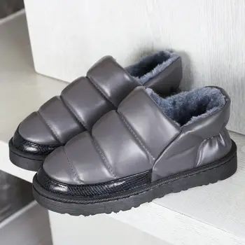 Unisex plus dimensiune 42 43 44 45 iarnă de pluș cald pantofi femei papuci de slip-on mocasini femei papuci de pluș