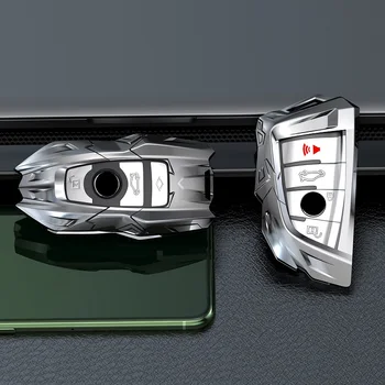 Aliaj de Zinc Cheia de la Mașină Caz Acoperire Pentru BMW X1 X3 X5 X6 Seria 1 2 5 7 F15 F16 E53 E70 E39 F10 F30 G30 cheie Auto Shell Protecor