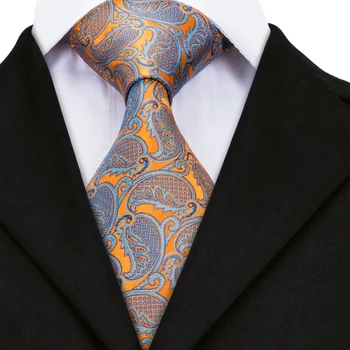 Hi-Cravată Galben Paisley Cravate de Mătase pentru Bărbați Țesute manual Gri Floral 9cm Largă de Mare Cravată, Batistă Set 160cm timp Mare de Bărbați Cravata CZ-11