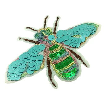5pc Beetle cu Paiete, Broderie Patch-uri de Albine Aplicatii Brodate cu Margele de Patch-uri Pentru Îmbrăcăminte Aplici Parches Bordados Ropa AC1418