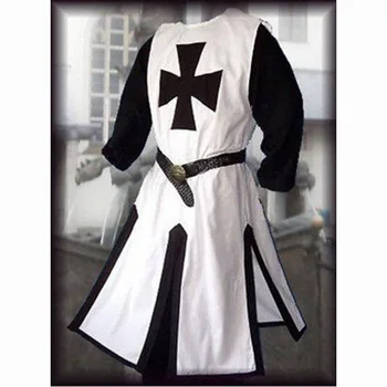 Cavaler Medieval Templieri Cruciat Costum Barbati Maneca Lunga Tricou Tunica Warriror Cavaler Armura Tabard Îmbrăcăminte Pentru Bărbați Adulți