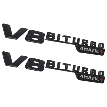2 BUC Laterale Auto Fender V8 BITURBO Logo Trim Autocolant Pentru Mercedes Benz AMG a B C E S Clasa GT C63 E350 E400 S560 S450 Accesorii