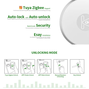 TUYA Inteligent de Blocare Cilindru Zigbee Wireless Inteligent de Blocare de Amprente de Control Telefon din Oțel Inoxidabil Pentru Ușă de Blocare de Blocare Automată