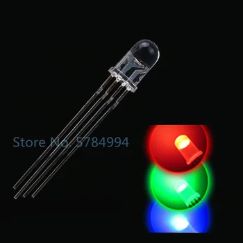 1000PCS 5mm full-color LED-uri RGB, rosu/verde/albastru 4PIN transparent evidenția lumini Colorate Comun anod Catod F5 Diodă LED Ceață