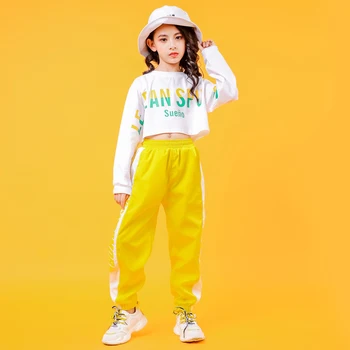 Copil Trunchiate Tricou Tricou Jogger Pantaloni Hip Hop de Îmbrăcăminte Haine de Jazz, Dans, Costume pentru Fete Baietii Sala de Dans Streetwear