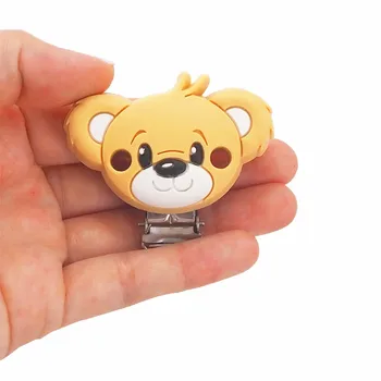 Chenkai 5PCS Urs Drăguț Suzeta Silicon Clip Animale titularul jucării Teether Pentru DIY Copil care Alăptează Suzeta Clipuri Lanțuri Accesorii