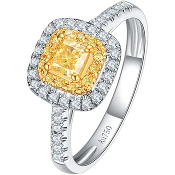 18k aur alb inel cu diamant de Logodna si de Nunta Naturale Reale galben Inel cu Diamant Bijuteriile au certificat de