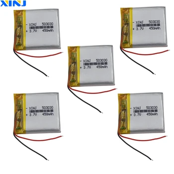 XINJ 5pcs 3.7 V 450 mAh Litiu-Polimer Baterie li po 503030 Pentru ceas inteligent Telefon ceasuri Bluetooth navigare Music player