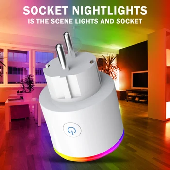 Lumina RGB Wifi Smart Home UE Plug Socket Inteligent App Wireless Wifi Priza de Putere Cu Google Acasa Amazon Alexa Voce de Control de la Distanță