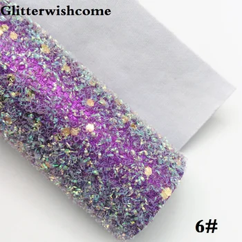 Glitterwishcome 30X134CM Mini Roll Piele Sintetica, Indesata Sclipici de Piele, Imitatie de Piele PU material de Vinil pentru Arcuri, GM054