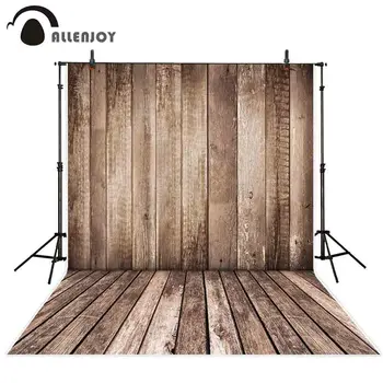 Allenjoy fundaluri pentru fotografie de epocă din lemn maro perete podea dungi pentru fotografice medii photocall photobooth