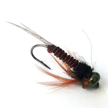 KKWEZVA 18PCS Culoare Capul se Scufunda Rapid Nimfa Scud Zbura Bug Worm pentru Pescuit Păstrăv de Insectă Artificiali în Momeală, Momeală de Pescuit, Momeală
